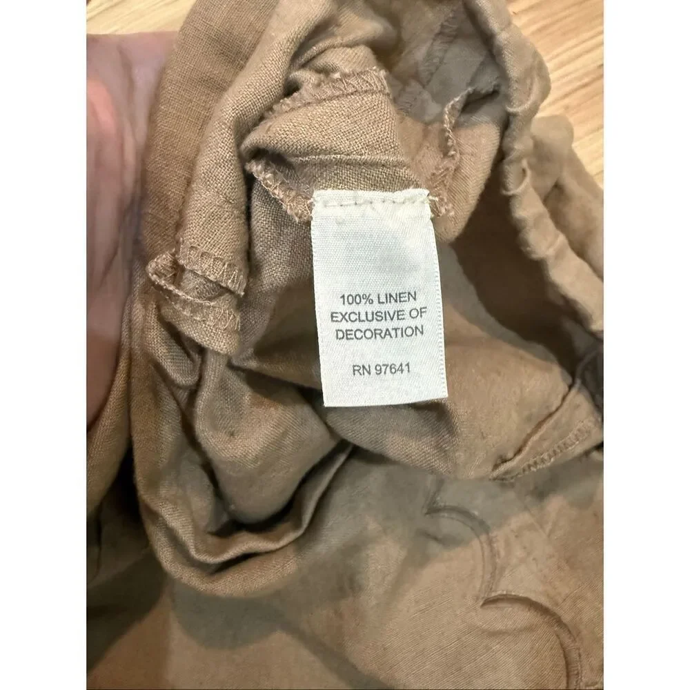 J. Jill vintage linen tan/brown skirt side zip size 12 or large